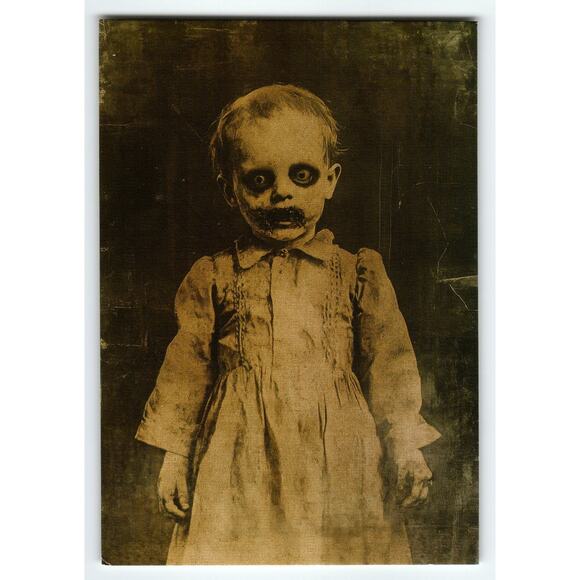 Vintage Halloween Creepy Child Ghostly Postcard 5.5x4 Litho Chrome - Picture 1 of 2